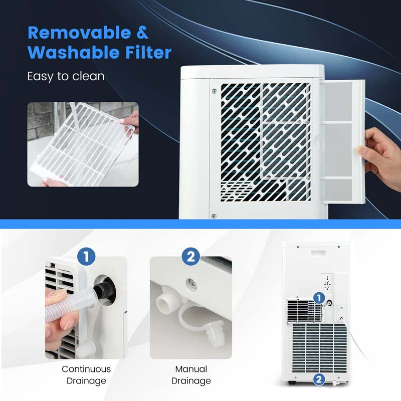 8000 BTU 3-in-1 Portable Air Conditioner Personal Standing AC Cooling Unit with Dehumidifier, Window Kit & Wheels