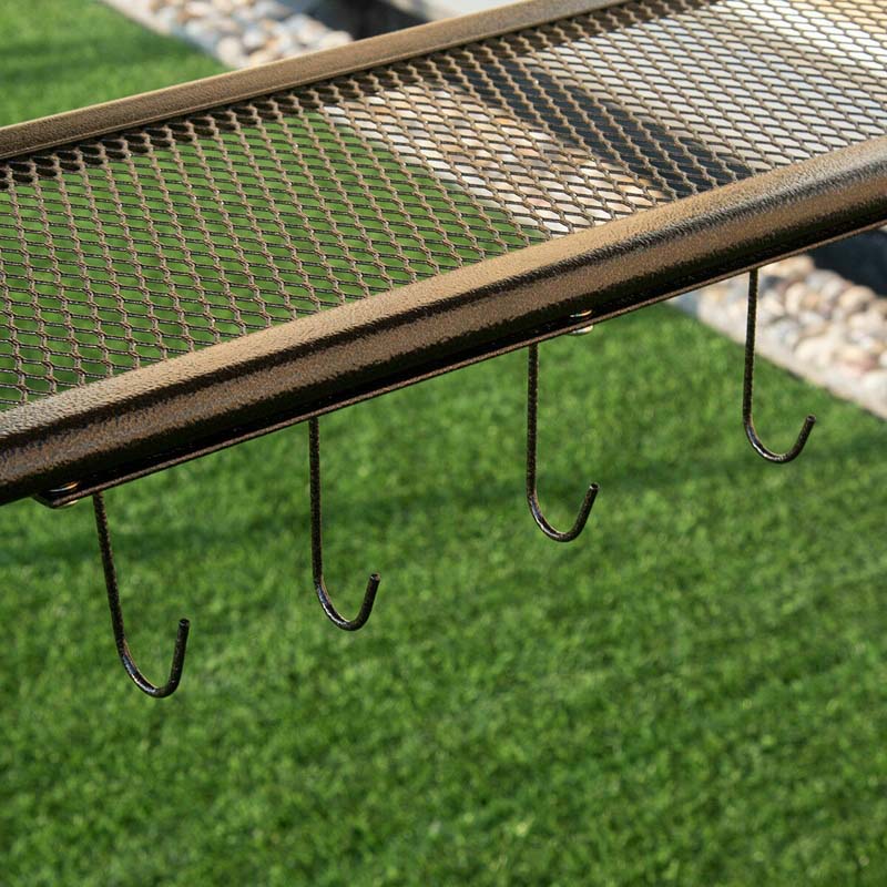 8 x 5 FT 2-Tier Outdoor Patio Grill Gazebo BBQ Canopy Tent Grill Shelter with Hooks & Bottle Opener