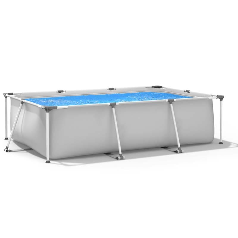 10 x 6.7 x 2.5 FT Rectangular Above Ground Pool with Pool Cover, CPSIA Certified Steel Frame Outdoor Swimming Pool