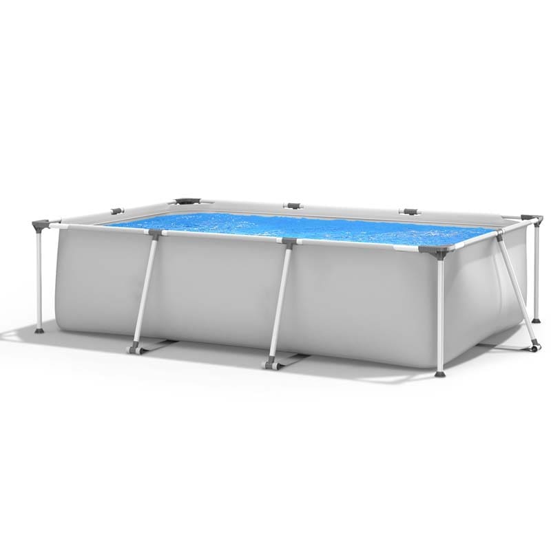10 x 6.7 x 2.5 FT Rectangular Above Ground Pool with Pool Cover, CPSIA Certified Steel Frame Outdoor Swimming Pool