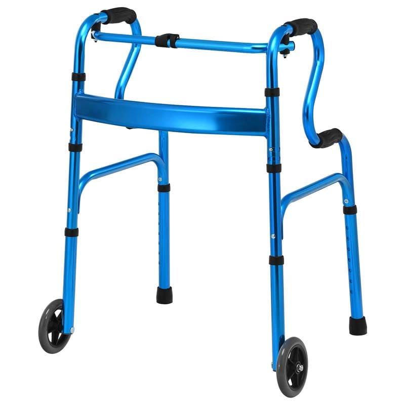 3-in-1 Folding Walker with 5" Wheels & Bi-Level Handrails, 440lbs Heavy Duty Walking Mobility Aid