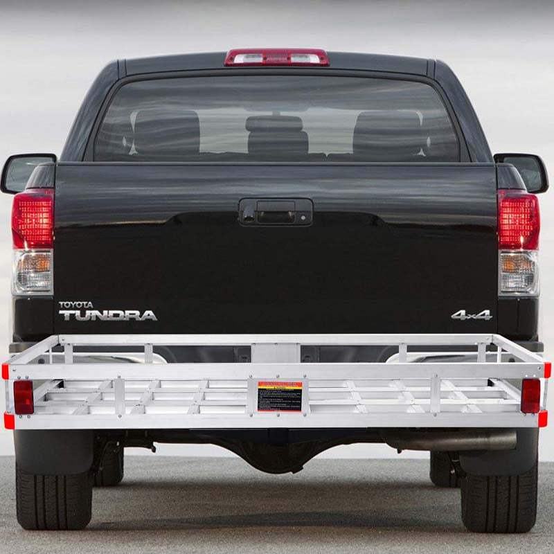 500LBS Capacity Hitch Cargo Carrier Fits 2" Receiver, 60" x 22" x 7" Mount Luggage Rack, Aluminum Trailer Vehicle Cargo Basket for SUV Truck Car