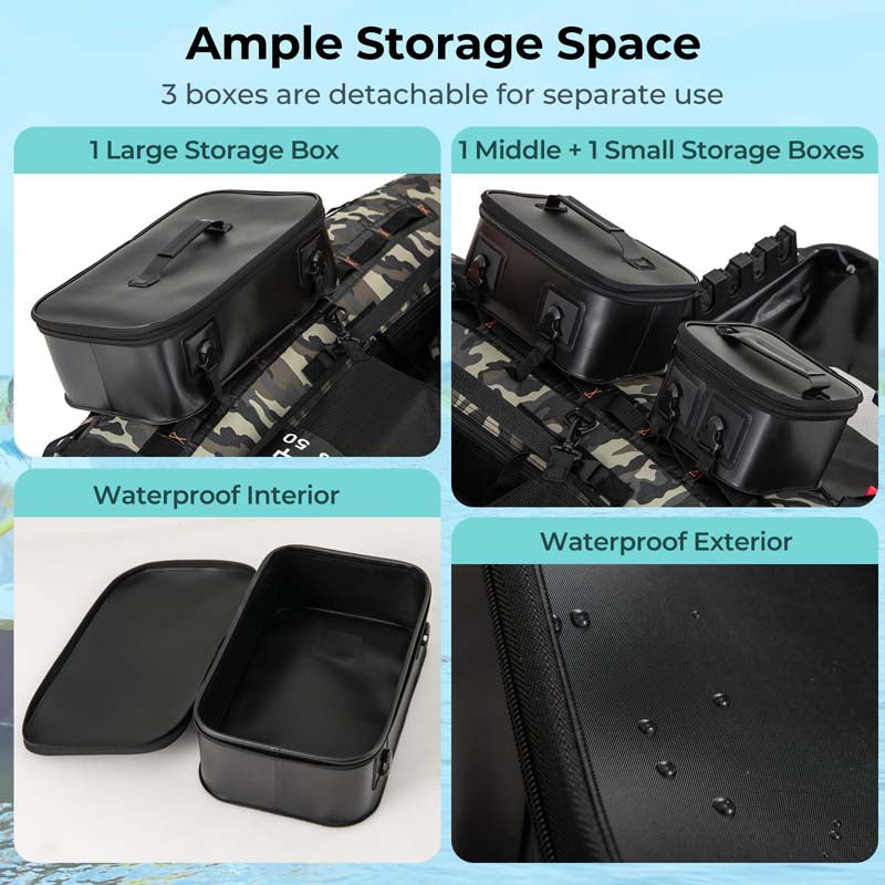 350LBS Inflatable Belly Boat with Fish Finder Holder, Rod Rack, Fish Ruler, Storage Boxes, Portable Backpack Fishing Float Tube