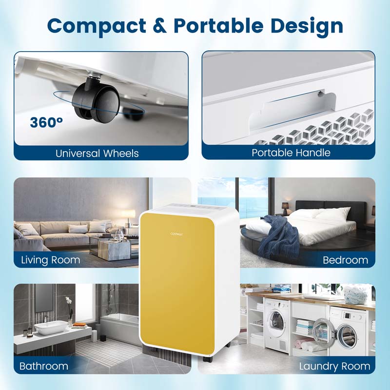 32 Pints 2500 Sq. Ft Portable Quiet Air Dehumidifier for Basement with Sleep Mode, 24H Timer, Auto Shut Off, Auto Defrost